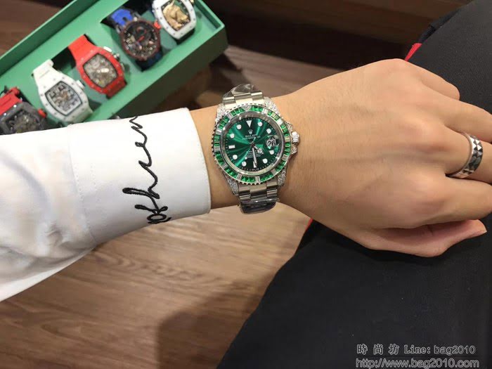 ROLEX勞力士 水鬼系列 全自動機械機芯 鍍膜玻璃 三珠鋼帶保險扣 男士腕表  wssb4692